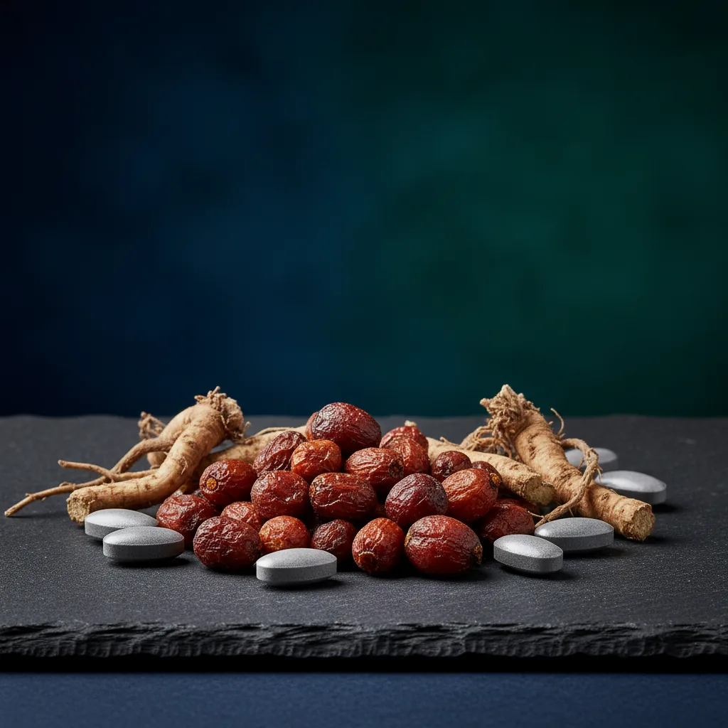 Zaagpalmextract supplement Nederland - planten en capsules op donkere achtergrond